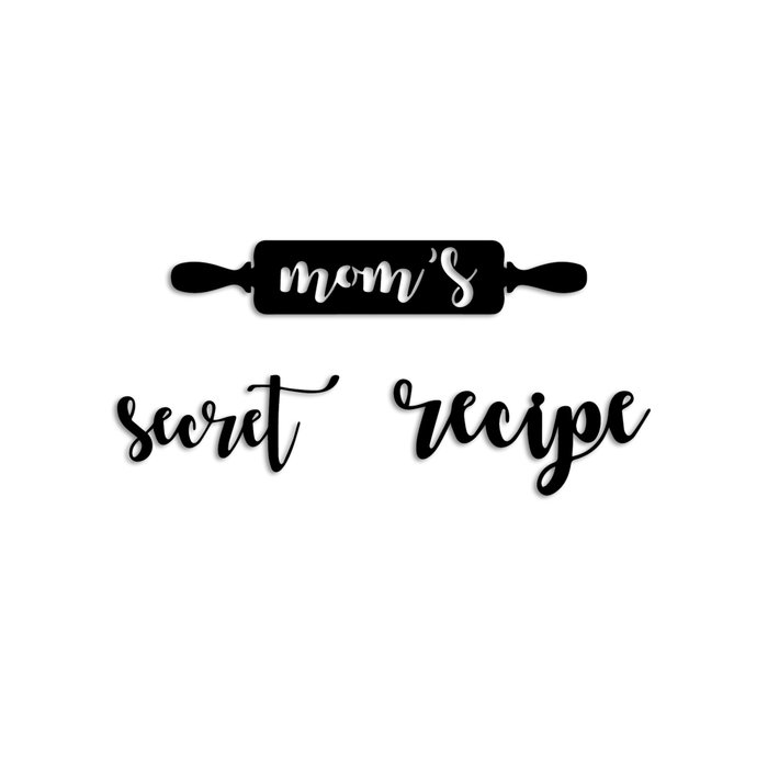 Wallity Mom's Secret Recipe Escultura de Pared de Metal Negro (3 Piezas) Wallity Mom's Secret Recipe Escultura de Pared de Metal Negro (3 Piezas)